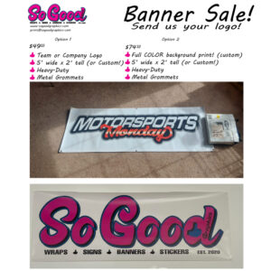 Heavy Duty BANNER! For your wall, shop, or at the track!